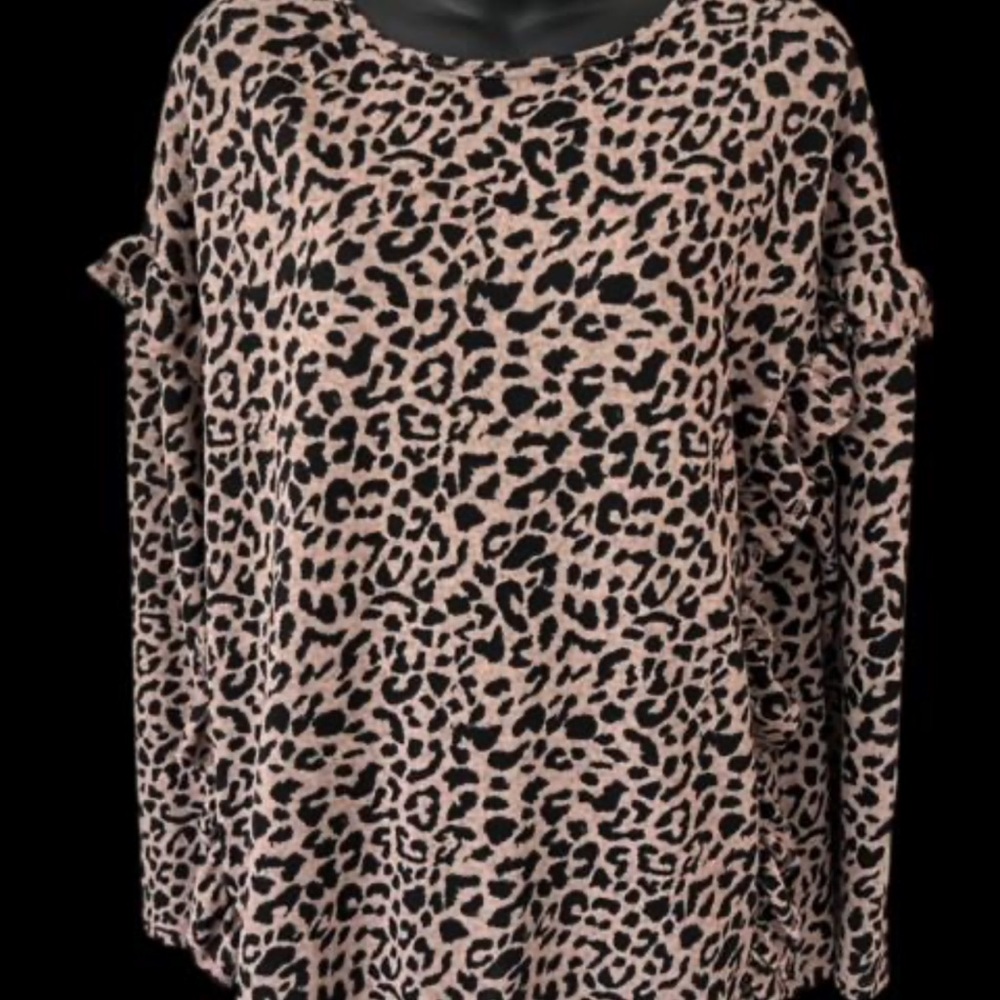NWT Leopard Print Top – Chic Animal Print Blouse | Size XL